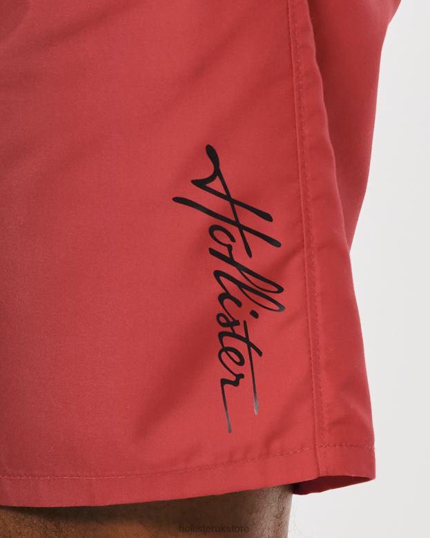 Bottoms Hollister Men Board Shorts 9\\ 488201399 Black To Red Ombre
